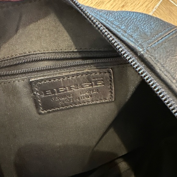 Berge black leather purse made in Italy fun unique woven straps - Picture 4 of 11